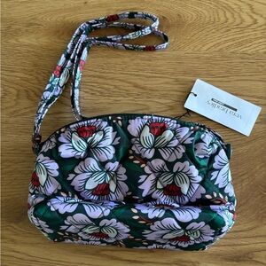 NWT Vera Bradley Green and Red Floral Crossbody Bag